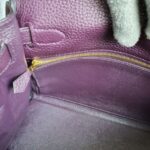 Hermes Kelly 28 Raisin Dark Purple Clemence Leather with Gold Plated Hardware #TYKU-1 - Image 36