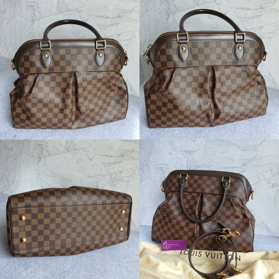 LV Trevi GM Brown Damier Ebene Coated Canvas/Calf leather with