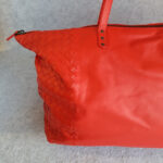 Bottega Veneta Zipper Shoulder Bag Red Nappa Leather/Suede Lining with Brunito Finish/Silver Hardware #TYKL-54 - Image 5