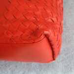 Bottega Veneta Zipper Shoulder Bag Red Nappa Leather/Suede Lining with Brunito Finish/Silver Hardware #TYKL-54 - Image 15