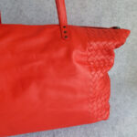 Bottega Veneta Zipper Shoulder Bag Red Nappa Leather/Suede Lining with Brunito Finish/Silver Hardware #TYKL-54 - Image 4