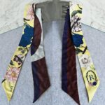 C.dior Mitzah Twilly Multicolor Flower Printed Silk #TSLT-12 - Image 2