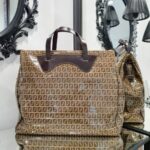 Fendi Vintage Bag Brown Coated Canvas with Leather and Gold Hardware Bag #TSTT-10