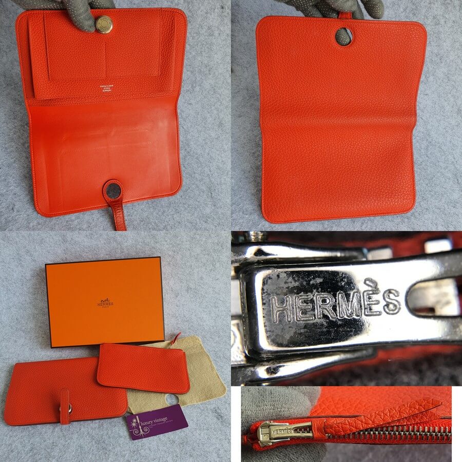 Hermès Orange Togo Leather Dogon Wallet 232H857 – Bagriculture