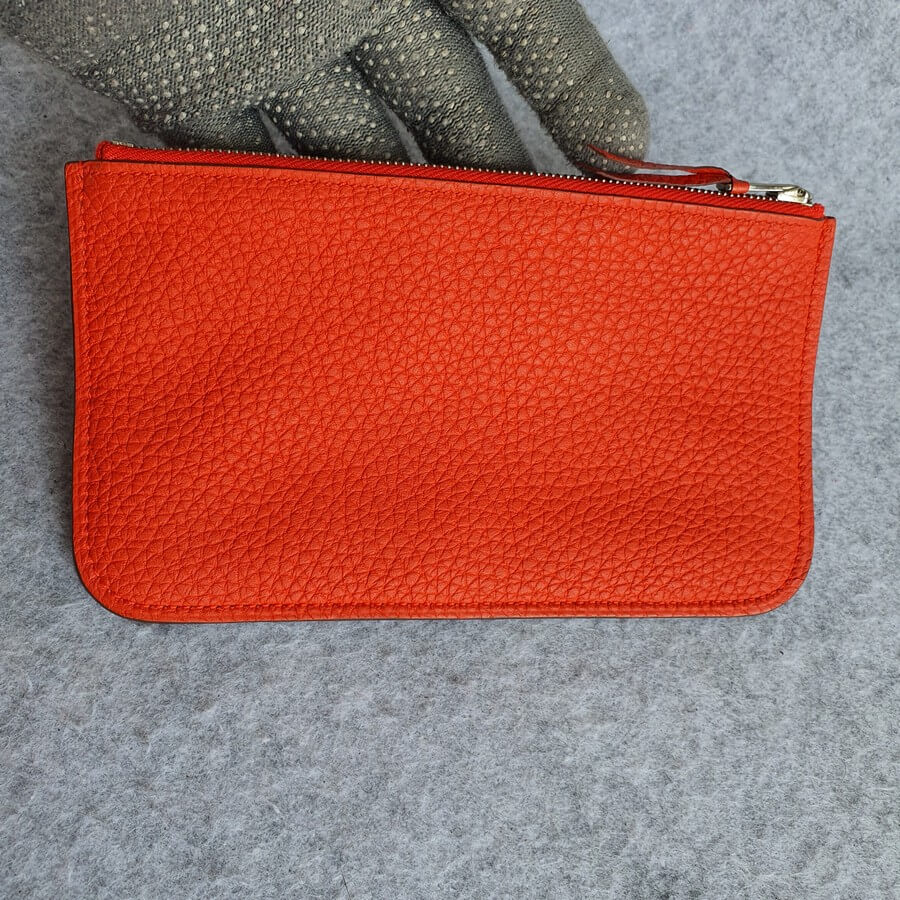 Hermès // Orange Clemence Leather Dogon Travel Wallet – VSP Consignment