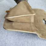 Jimmy Choo Clutch Brown Suede Leather with Python Skin and Gold Plated Hardware #TYKL-29 - Image 9