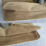 Jimmy Choo Clutch Brown Suede Leather with Python Skin and Gold Plated Hardware #TYKL-29 - Image 12