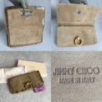 Jimmy Choo Clutch Brown Suede Leather with Python Skin and Gold Plated Hardware #TYKL-29 - Image 2