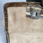 Jimmy Choo Clutch Brown Suede Leather with Python Skin and Gold Plated Hardware #TYKL-29 - Image 3