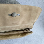 Jimmy Choo Clutch Brown Suede Leather with Python Skin and Gold Plated Hardware #TYKL-29 - Image 15