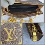 LV Pouch Brown Monogram Coated Canvas with Gold Hardware #YECR-27 - Image 9