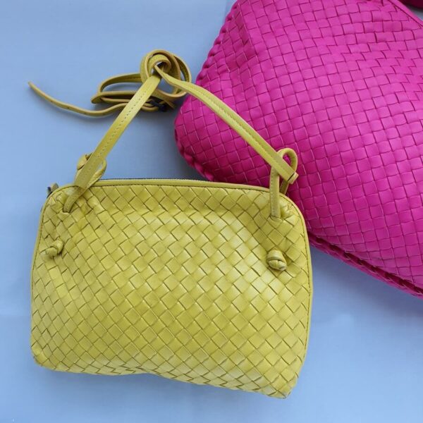 Bottega Veneta Intrecciato Crossbody Bag Yellow Nappa Leather with Brunito Finish Hardware #TTLR-11