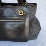 Chanel 2Way-bag Black Denim with Leather and Gold Hardware #TTLR-3 - Image 4