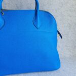 Hermes Bolide 35 Blue Hydra Clemence Leather with Gold Plated Hardware #TCKY-17 - Image 6