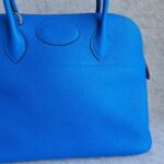 Hermes Bolide 35 Blue Hydra Clemence Leather with Gold Plated Hardware #TCKY-17 - Image 4