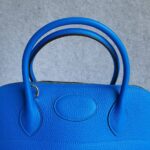 Hermes Bolide 35 Blue Hydra Clemence Leather with Gold Plated Hardware #TCKY-17 - Image 18