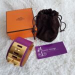 Hermes CDC Bracelet Anemone Purple Swift Leather With Gold Plated Hardware #KYOK-4 - Image 2
