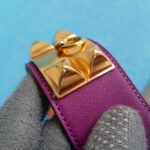 Hermes CDC Bracelet Anemone Purple Swift Leather With Gold Plated Hardware #KYOK-4 - Image 3