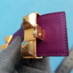 Hermes CDC Bracelet Anemone Purple Swift Leather With Gold Plated Hardware #KYOK-4 - Image 5