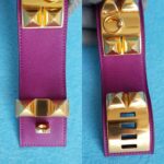 Hermes CDC Bracelet Anemone Purple Swift Leather With Gold Plated Hardware #KYOK-4 - Image 4