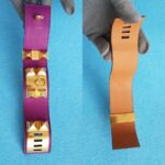 Hermes CDC Bracelet Anemone Purple Swift Leather With Gold Plated Hardware #KYOK-4 - Image 7