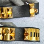 Hermes CDC Bracelet Black Swift Leather With Gold Plated Hardware #TTCC-3 - Image 4
