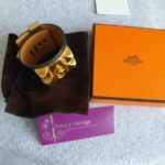 Hermes CDC Bracelet Black Swift Leather With Gold Plated Hardware #TTCC-3 - Image 2