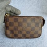 LV Mini Pochette Accessoires Damier Ebene Coated Canvas with Gold Hardware #GLSSU-2 - Image 3