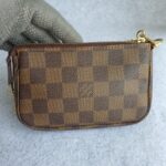 LV Mini Pochette Accessoires Damier Ebene Coated Canvas with Gold Hardware #GLSSU-2 - Image 4