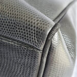 Salvatore Ferragamo Vintage Shopper Black Lizard Printed Leather with Gold Hardware #KRUY-3 - Image 15