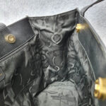 Salvatore Ferragamo Vintage Shopper Black Lizard Printed Leather with Gold Hardware #KRUY-3 - Image 26