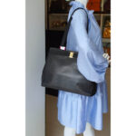 Salvatore Ferragamo Vintage Shopper Black Lizard Printed Leather with Gold Hardware #KRUY-3 - Image 31