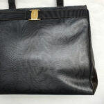 Salvatore Ferragamo Vintage Shopper Black Lizard Printed Leather with Gold Hardware #KRUY-3 - Image 5