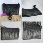 Bottega Veneta Crossbody Bag Black Braided leather with Brunito Finish Hardware #TTTE-4 - Image 2