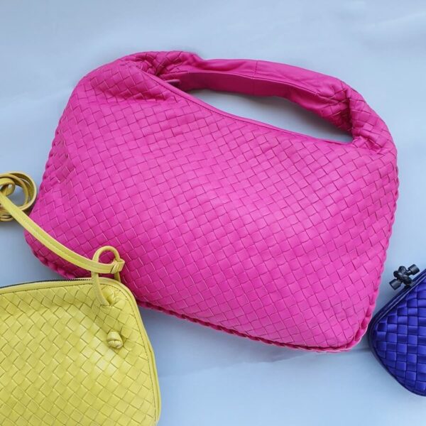 Bottega Veneta Intrecciato Hobo Pink Nappa Leather with Brunito Finish Hardware #TTLR-12