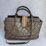 Chanel 2Way-bag Olive Brown Leather with Rustic Gold Hardware #TTLR-1 - Image 3