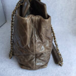 Chanel 2Way-bag Olive Brown Leather with Rustic Gold Hardware #TTLR-1 - Image 8