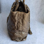 Chanel 2Way-bag Olive Brown Leather with Rustic Gold Hardware #TTLR-1 - Image 9