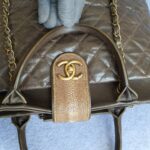 Chanel 2Way-bag Olive Brown Leather with Rustic Gold Hardware #TTLR-1 - Image 21