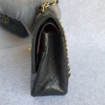 Chanel Vintage Medium Double Flap Black Lambskin with Gold Hardware #TTUE-1 - Image 7