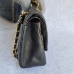 Chanel Vintage Medium Double Flap Black Lambskin with Gold Hardware #TTUE-1 - Image 8