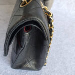 Chanel Vintage Medium Double Flap Black Lambskin with Gold Hardware #TTUE-1 - Image 9