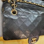 Chanel Vintage Medium Double Flap Black Lambskin with Gold Hardware #TTUE-1 - Image 3