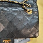 Chanel Vintage Medium Double Flap Black Lambskin with Gold Hardware #TTUE-1 - Image 4