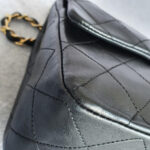 Chanel Vintage Medium Double Flap Black Lambskin with Gold Hardware #TTUE-1 - Image 15