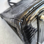 Hermes Birkin 35 Black Shiny Porosus with Palladium Plated Hardware #TTLR-15 - Image 21