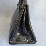 Hermes Birkin 35 Black Shiny Porosus with Palladium Plated Hardware #TTLR-15 - Image 13