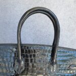 Hermes Birkin 35 Black Shiny Porosus with Palladium Plated Hardware #TTLR-15 - Image 22
