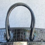 Hermes Birkin 35 Black Shiny Porosus with Palladium Plated Hardware #TTLR-15 - Image 23