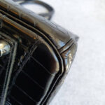 Hermes Birkin 35 Black Shiny Porosus with Palladium Plated Hardware #TTLR-15 - Image 20